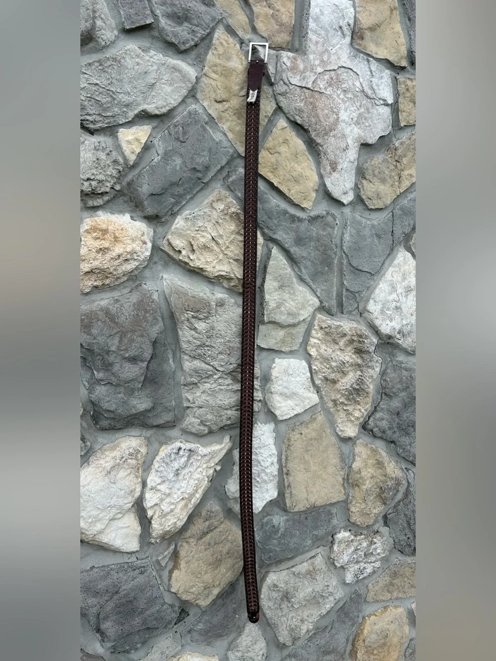 Fossil Belt Size 44 Brown Braided Leather Basic Minimalist Career Wear Staple